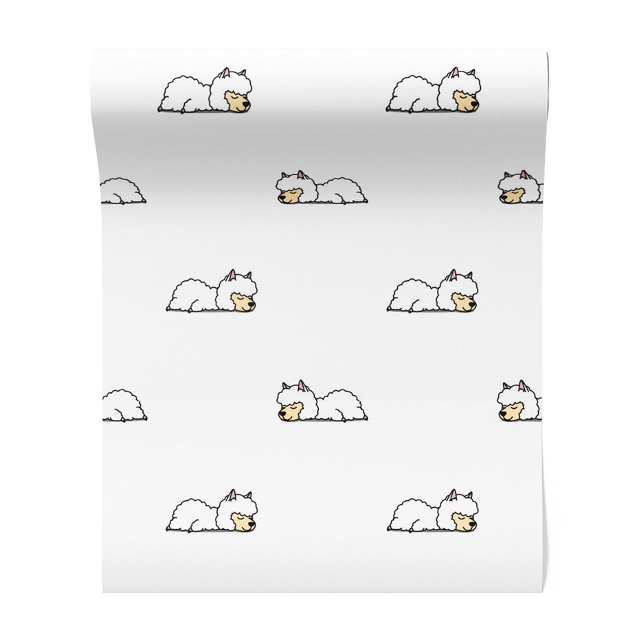 Tapeta - dziecięca, alpaka, sen, wzór