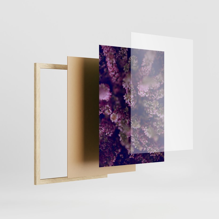 Zestaw obrazy w ramie, plakaty - lawenda, pole, kwiaty - rama drewno