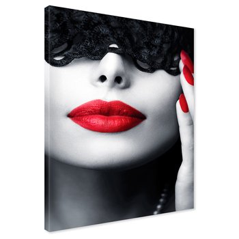 Obraz na płótnie - kobieta, usta, maska