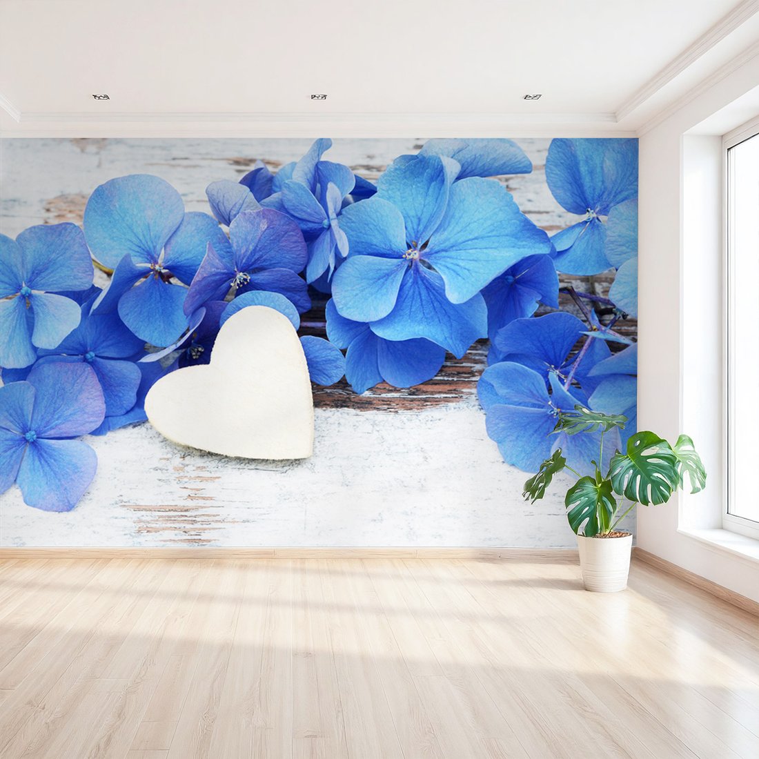 Fototapeta - hortensje, serce, kwiaty