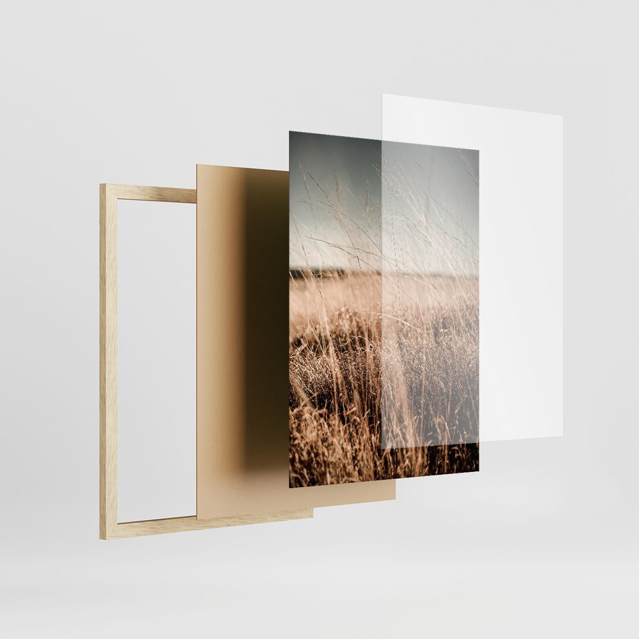 Zestaw obrazy w ramie, plakaty - przyroda, krajobraz, wydma - rama drewno