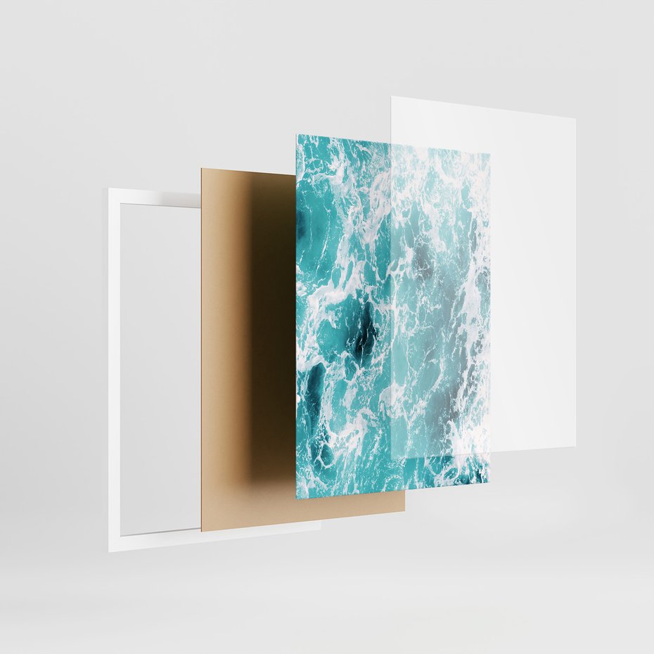 Zestaw obrazy w ramie, plakaty - woda, morze, ocean - rama biała