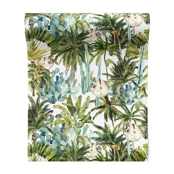 Tapeta - leniwce, palmy, kaktusy