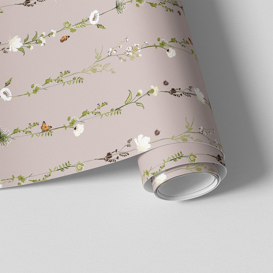 Tapeta - kwiaty, motyle, rośliny