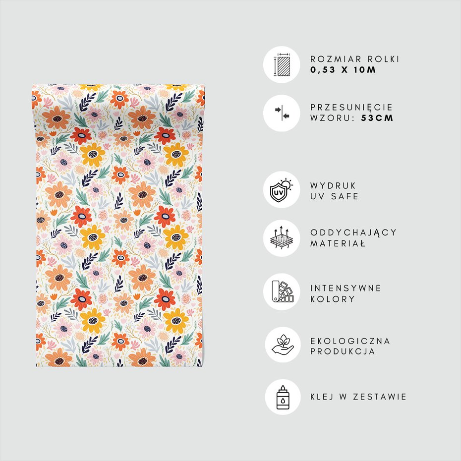 Tapeta - kwiaty, liście, ornamenty