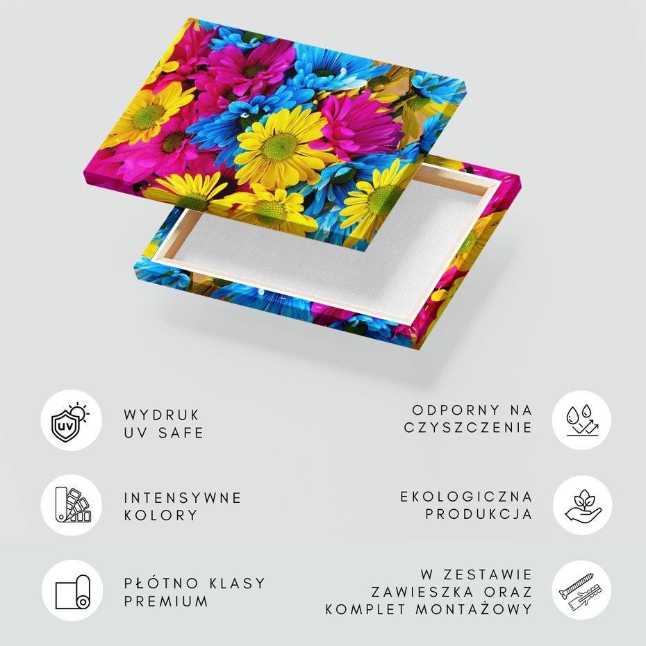 Obraz na płótnie - kwiaty, kolorowe, bukiet