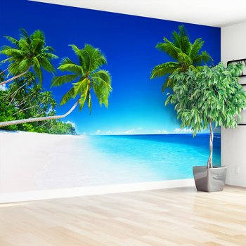 Fototapeta - plaża, palmy, morze