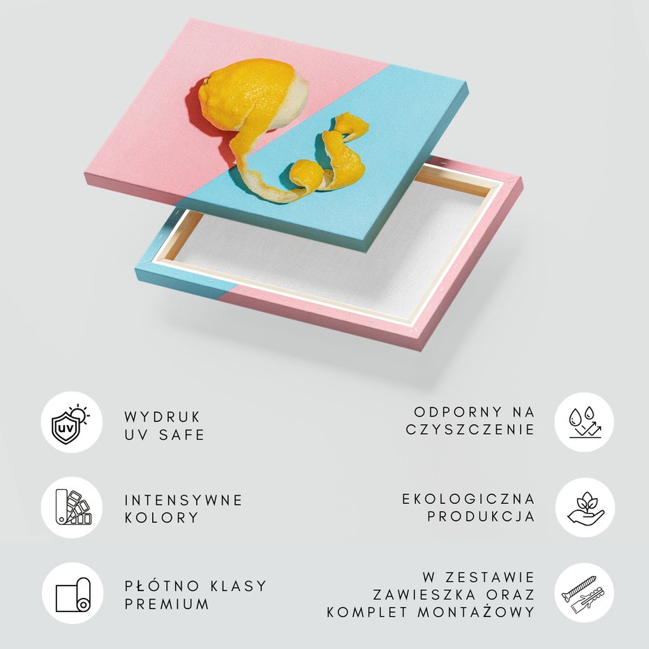 Obraz na płótnie - cytryna, skórka, abstrakcja