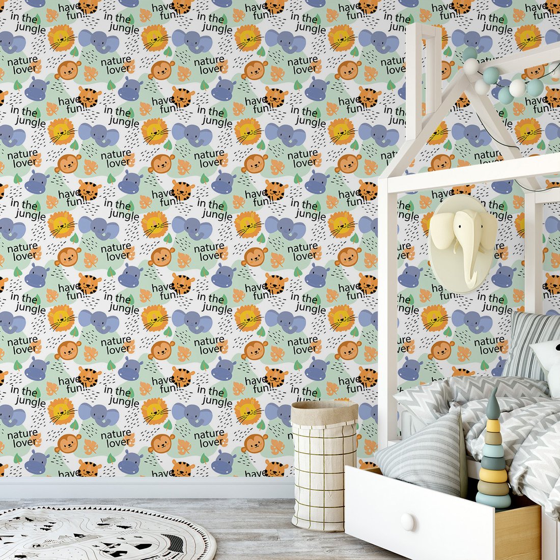 Tapeta - dziecięca, dżungla, zwierzęta,