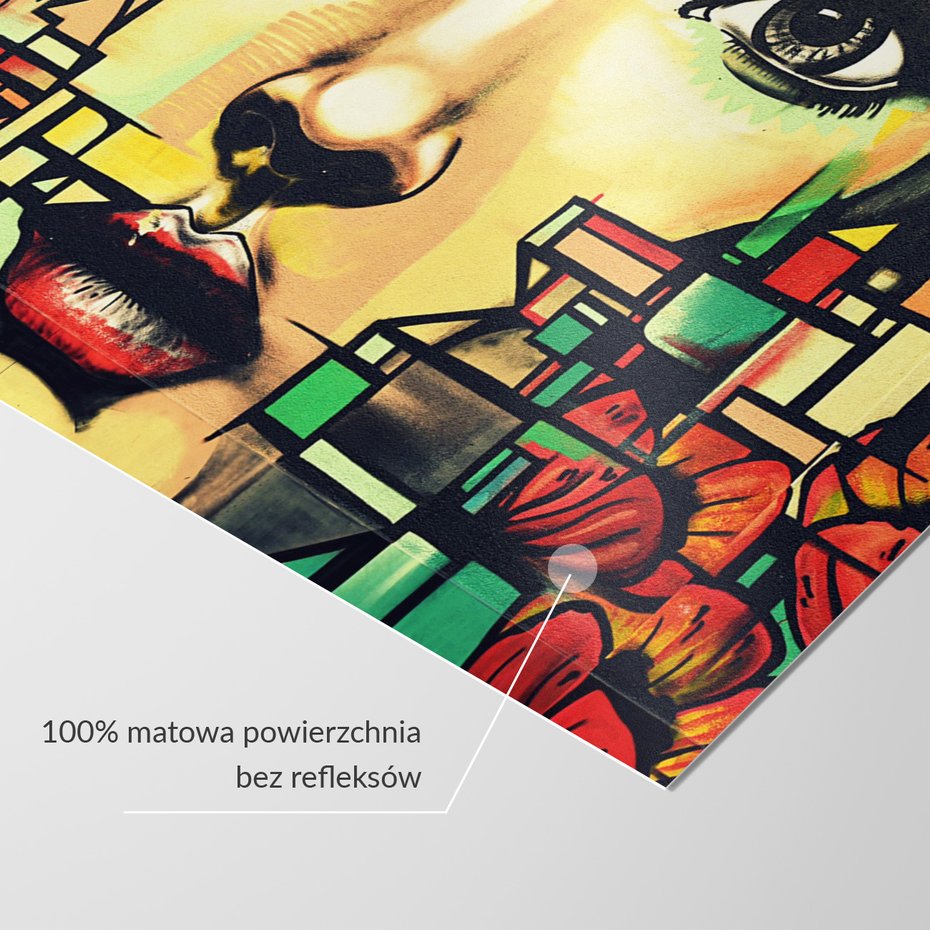 Fototapeta - graffiti, portret, kwiaty