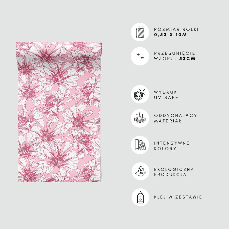 Tapeta - kwiaty, płatki, rysunek