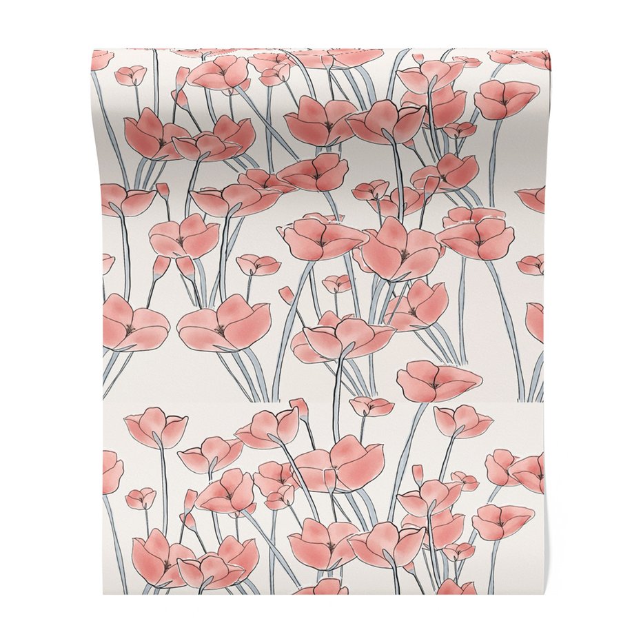 Tapeta - kwiaty, łodygi, wzór