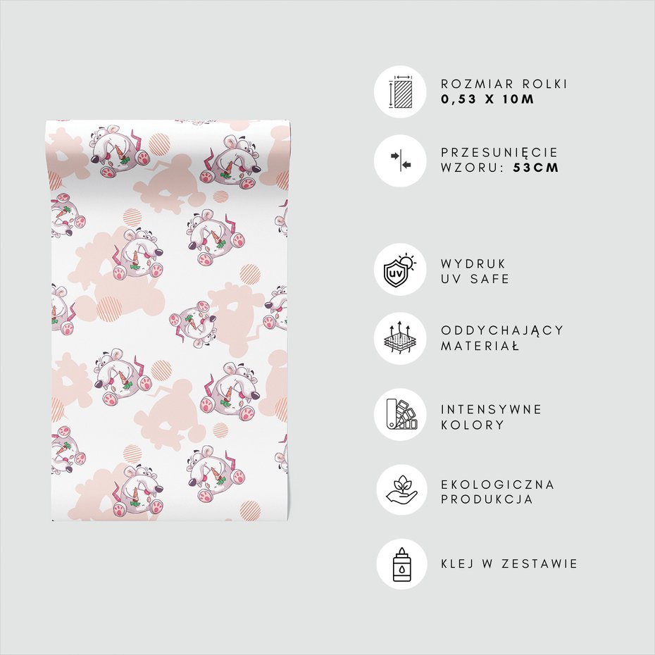 Tapeta - dziecięca, mysz, marchewka, tło