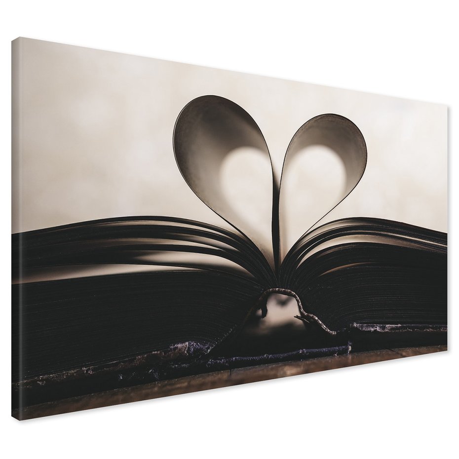 Obraz na płótnie - książka, serce, miłość