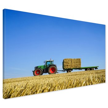 Obraz na płótnie - traktor, pole, niebo