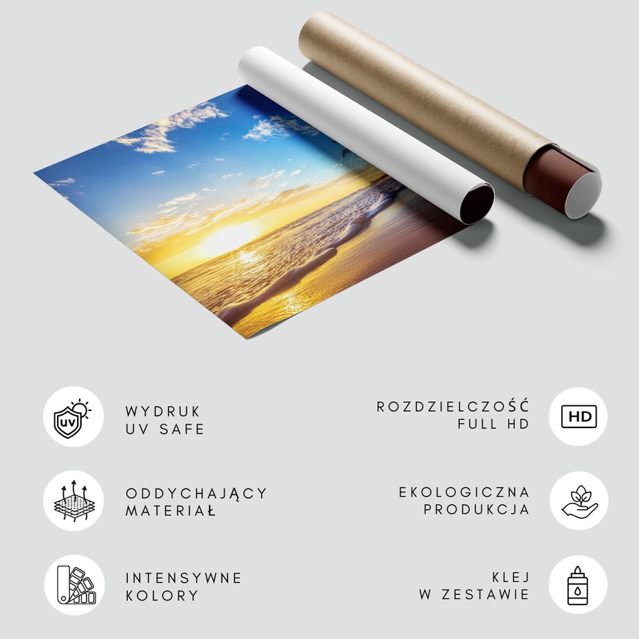 Fototapeta - plaża, morze, palmy