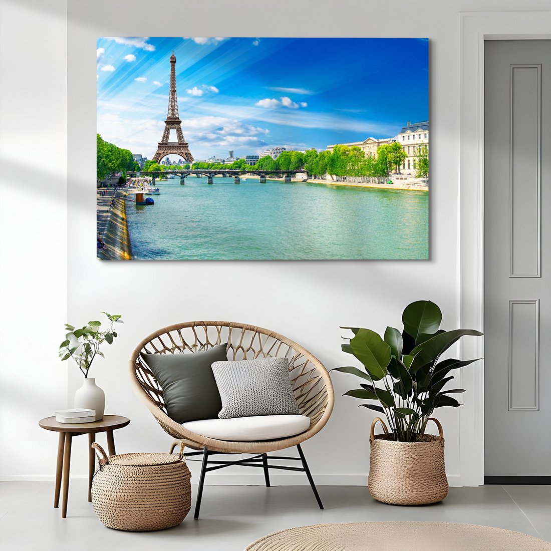 Obraz na płótnie - Paryż, wieża Eiffla, Sekwana