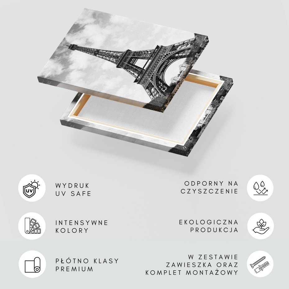 Obraz na płótnie - Paryż, wieża Eiffla, miasto