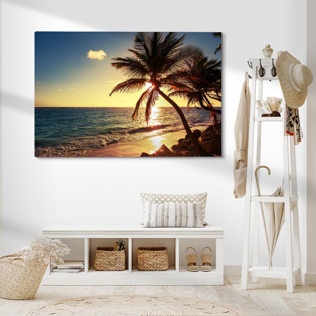 Obraz na płótnie - plaża, palmy, morze