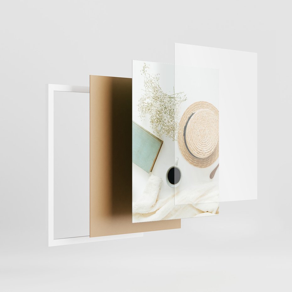 Zestaw obrazy w ramie, plakaty - kwiaty, lato, morze - rama biała