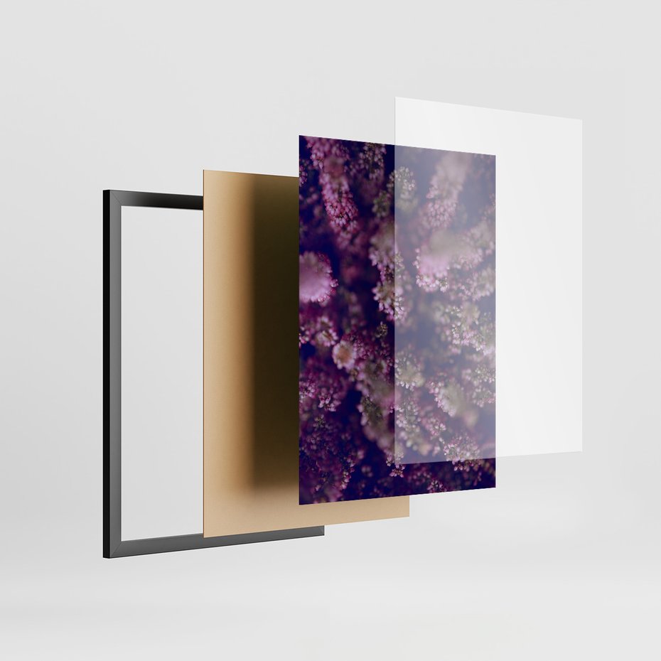 Zestaw obrazy w ramie, plakaty - lawenda, pole, kwiaty - rama czarna