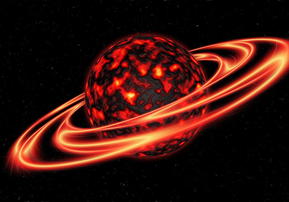 Fototapeta - planeta, kosmos, pierścienie