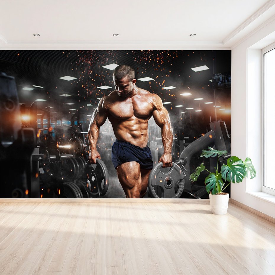 Fototapeta - kulturysta, siłownia, trening