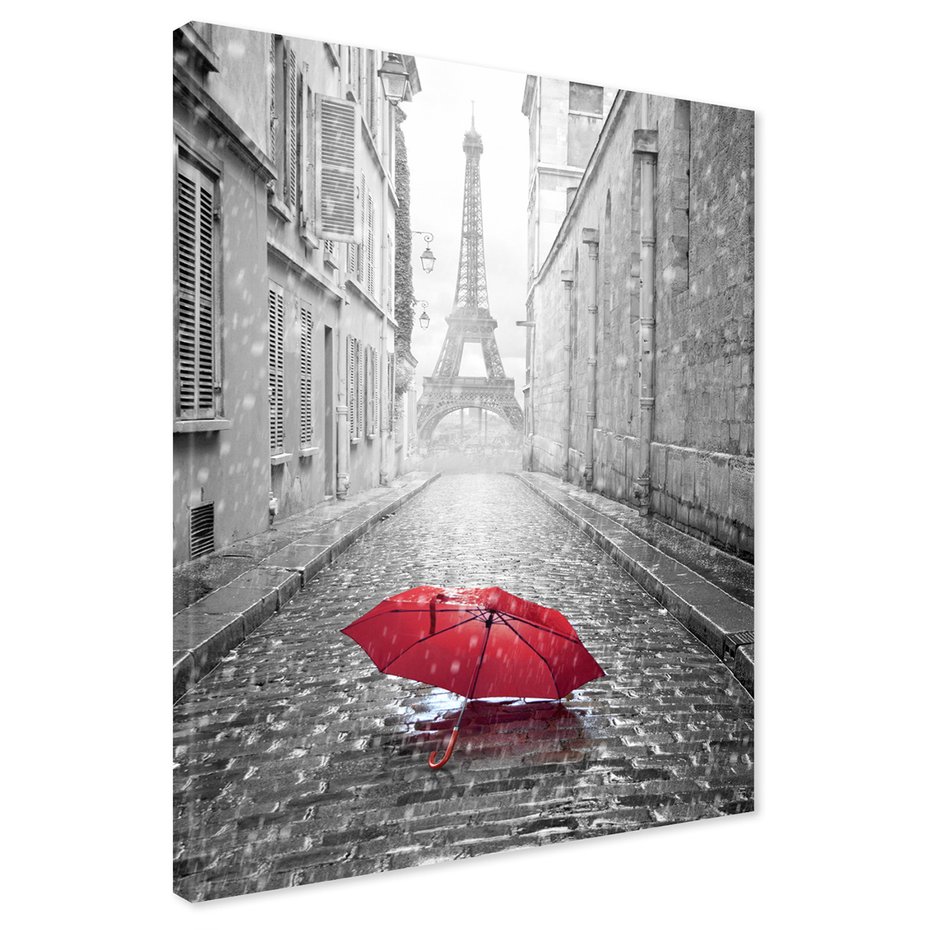 Obraz na płótnie - Paryż, ulica, deszcz