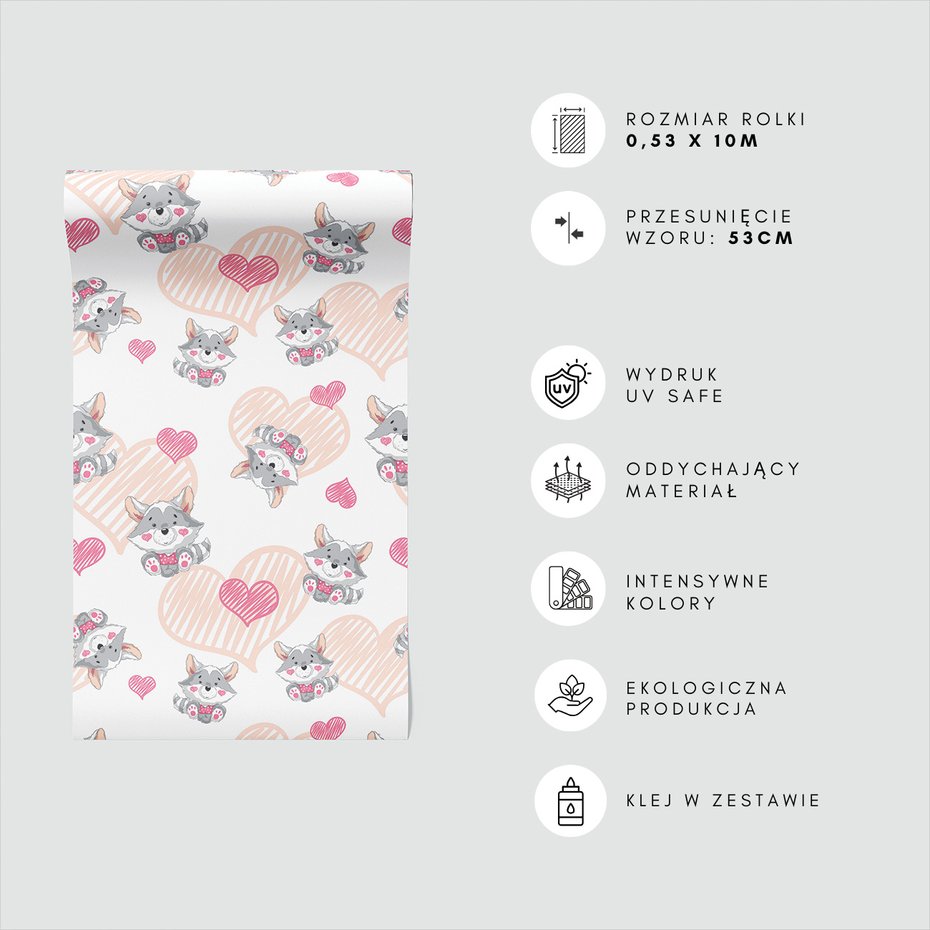 Tapeta - dziecięca, szop, serca