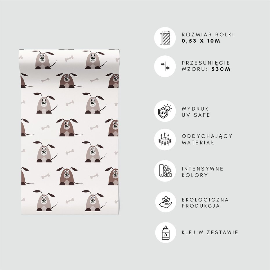 Tapeta - dziecięca, pies, kość,