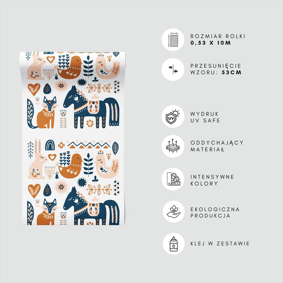 Tapeta - zwierzęta, kwiaty, ornamenty