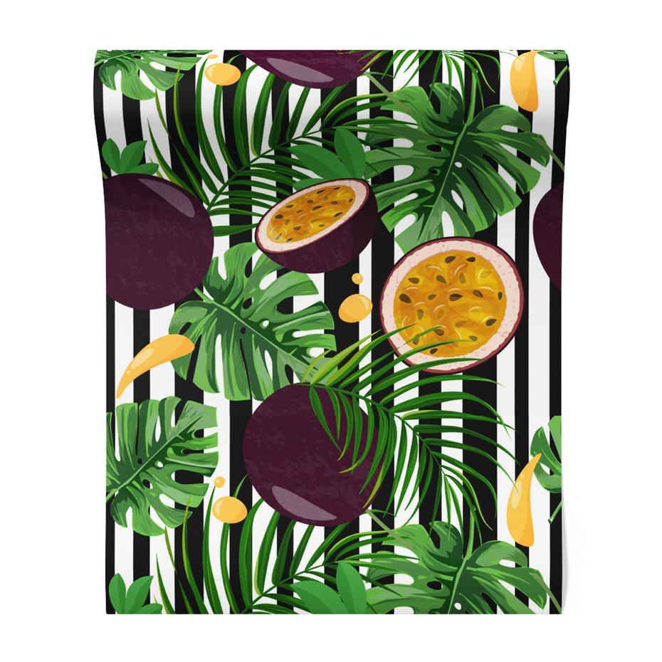 Tapeta - owoce, liście, pasja