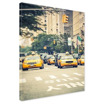 Obraz na płótnie - miasto, taksówki, ulica