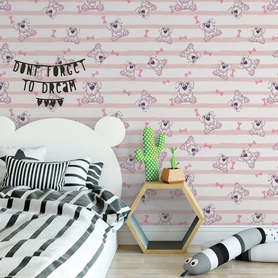 Tapeta - dziecięca, pieski, kości, tło