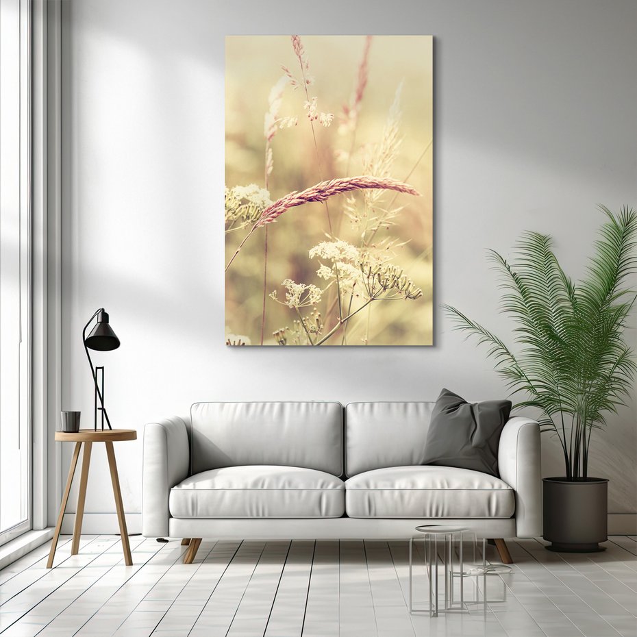 Obraz na płótnie - trawa, kwiaty, natura