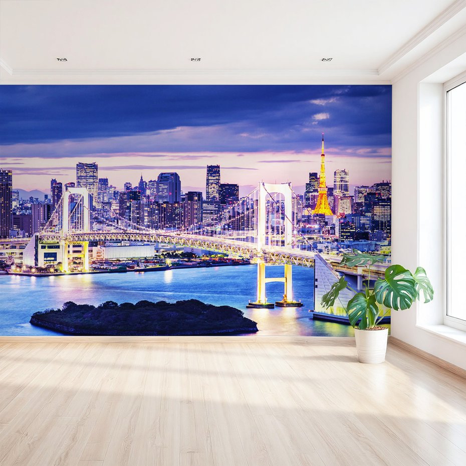 Fototapeta - most, miasto, noc