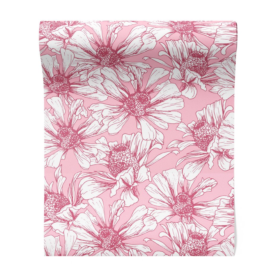 Tapeta - kwiaty, płatki, rysunek