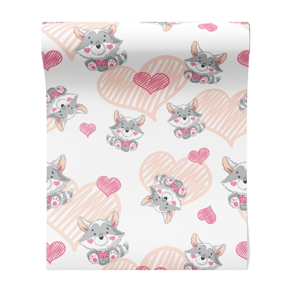 Tapeta - dziecięca, szop, serca