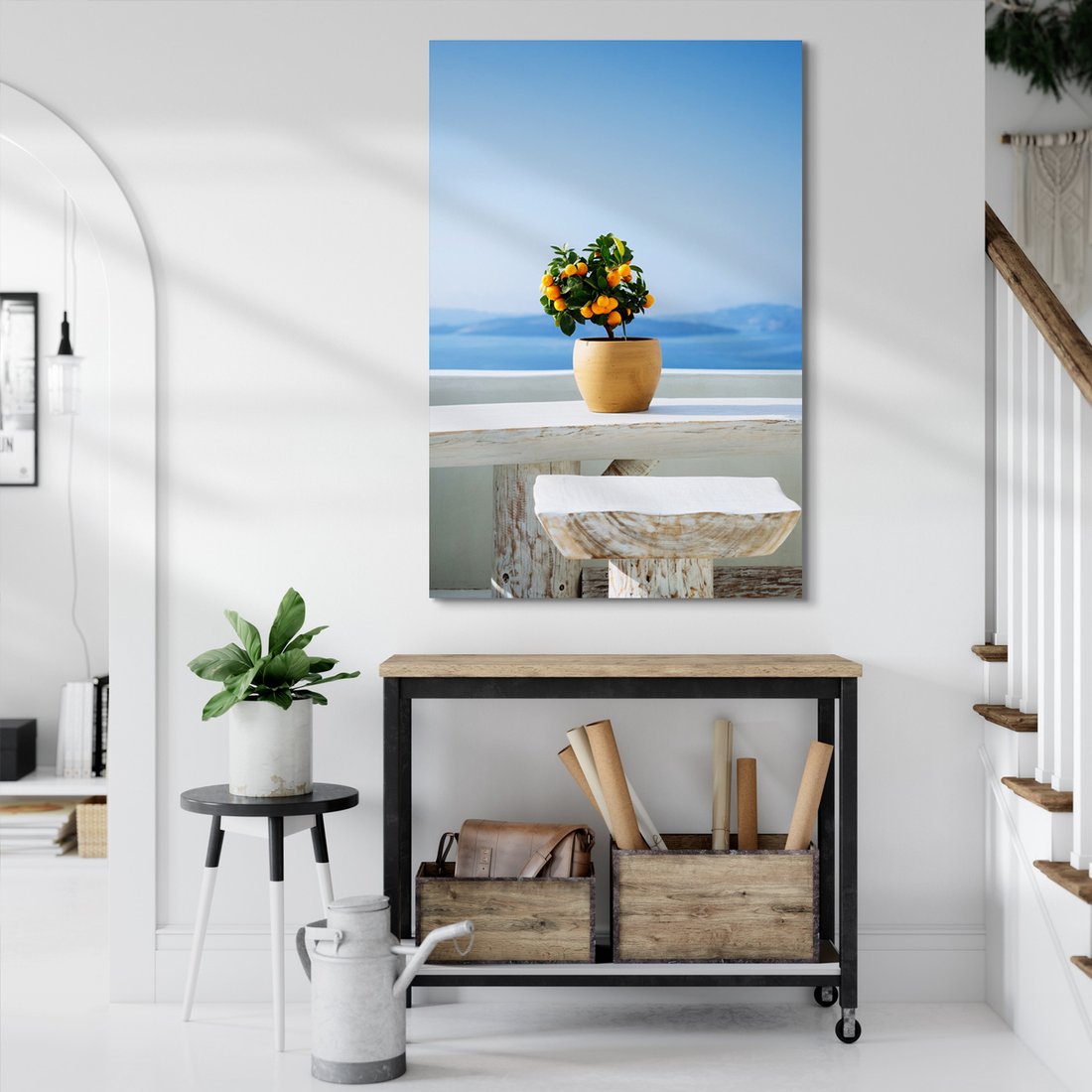 Obraz na płótnie - roślina, morze, niebo