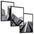 Zestaw obrazy w ramie, plakaty - architektura, budynki, miejski - rama czarna