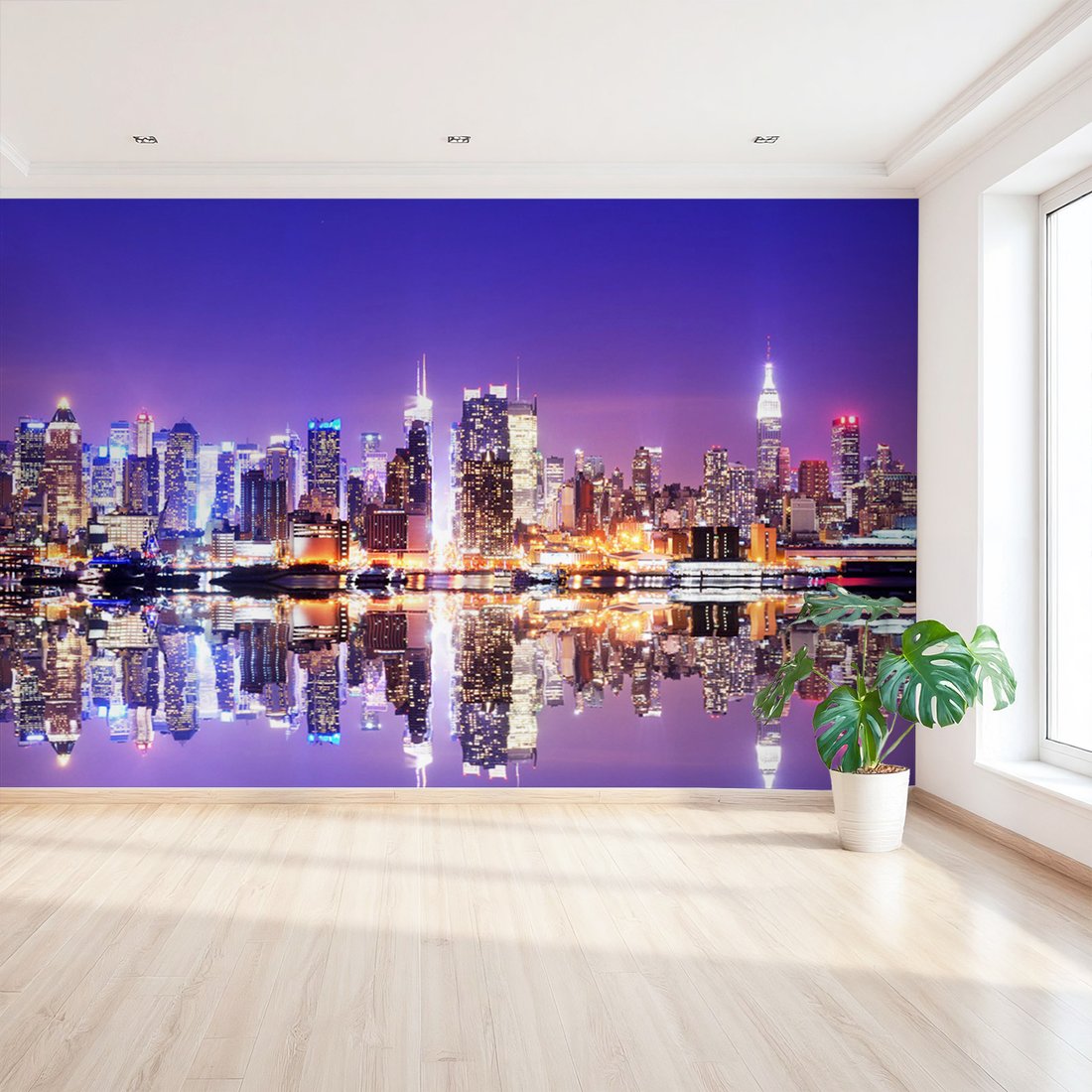 Fototapeta - miasto, noc, odbicie