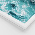 Zestaw obrazy w ramie, plakaty - woda, fale, turkusowy - rama biała