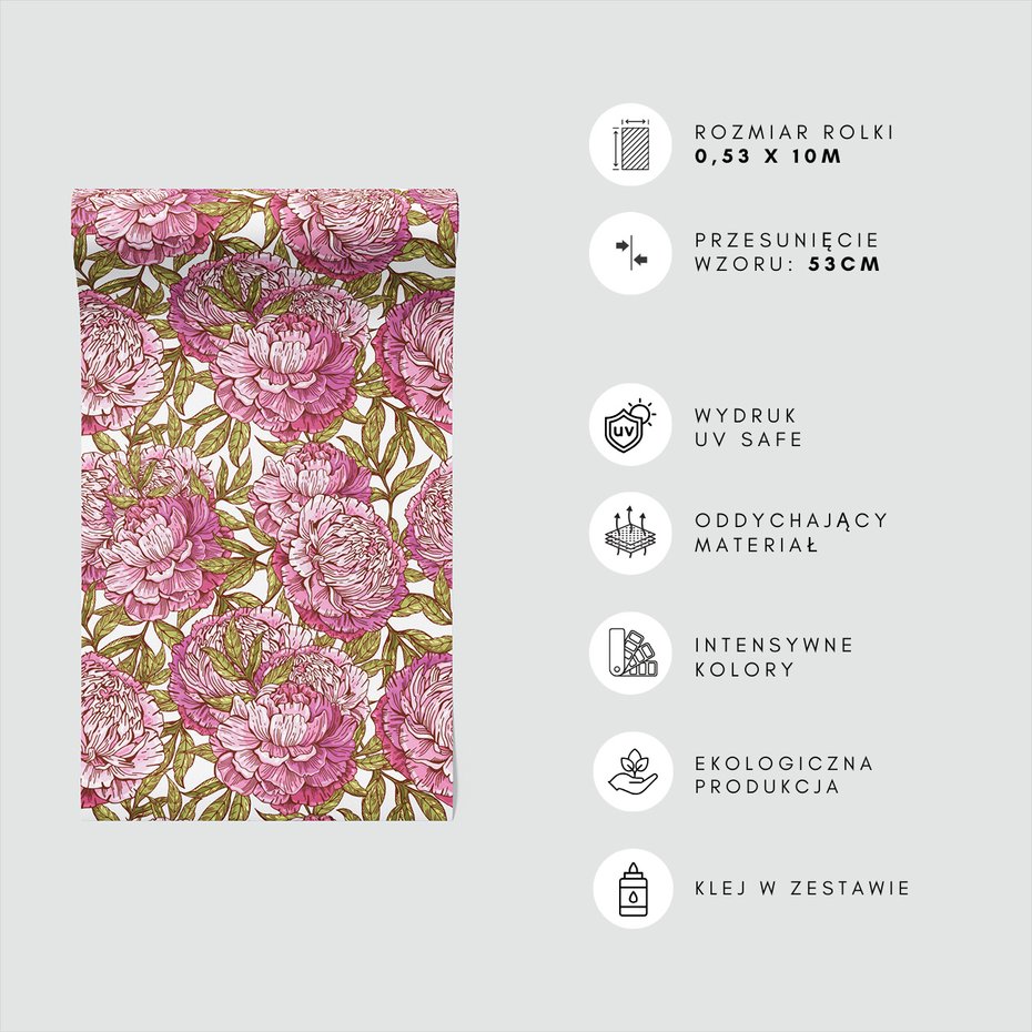 Tapeta - kwiaty, liście, rysunek