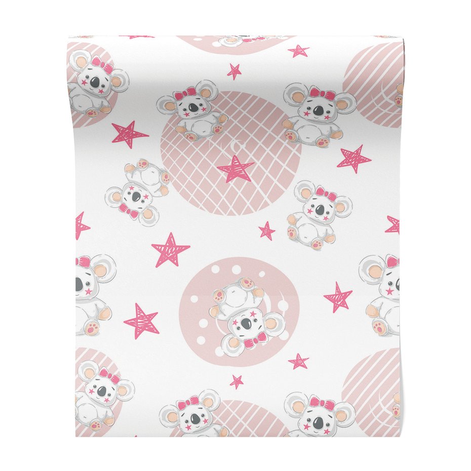 Tapeta - dziecięca, koala, gwiazdy, tło