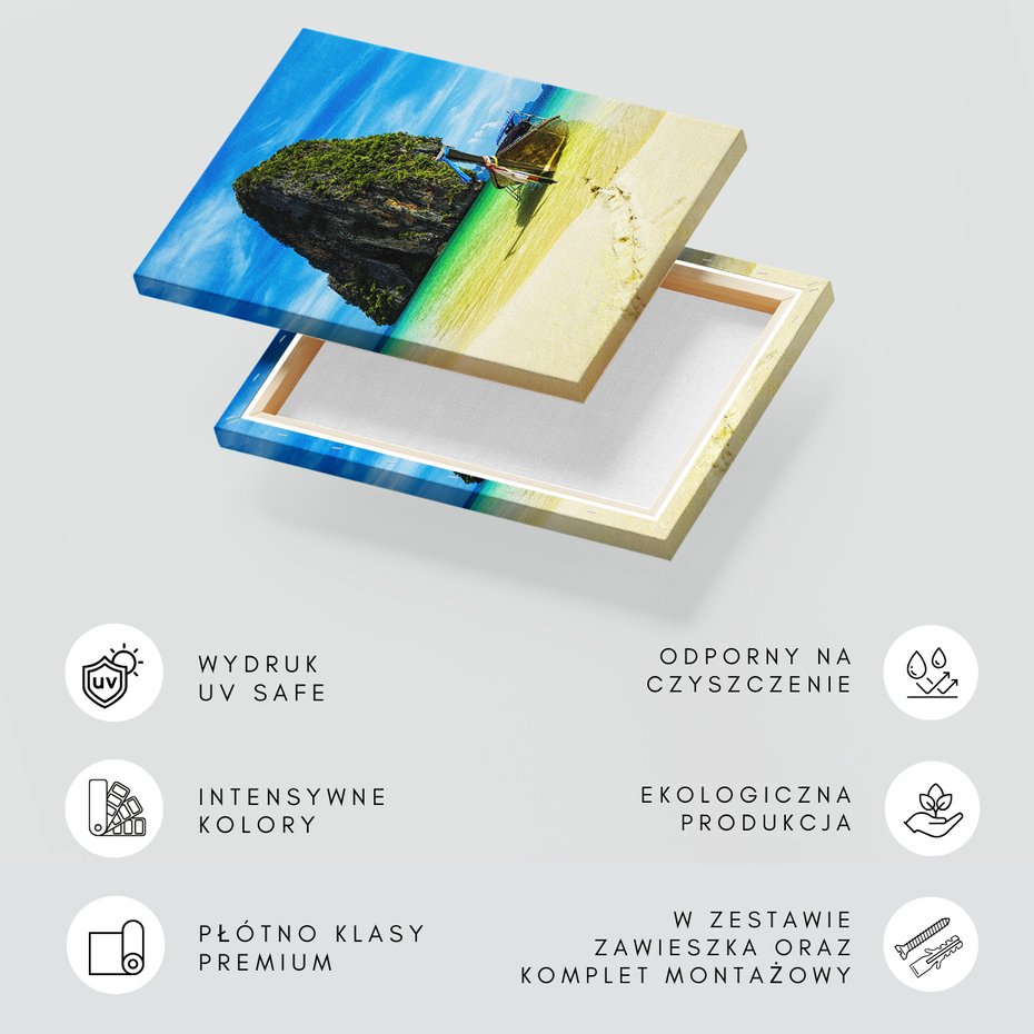 Obraz na płótnie - plaża, morze, łódź