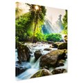 Obraz na płótnie - las, rzeka, kamienie