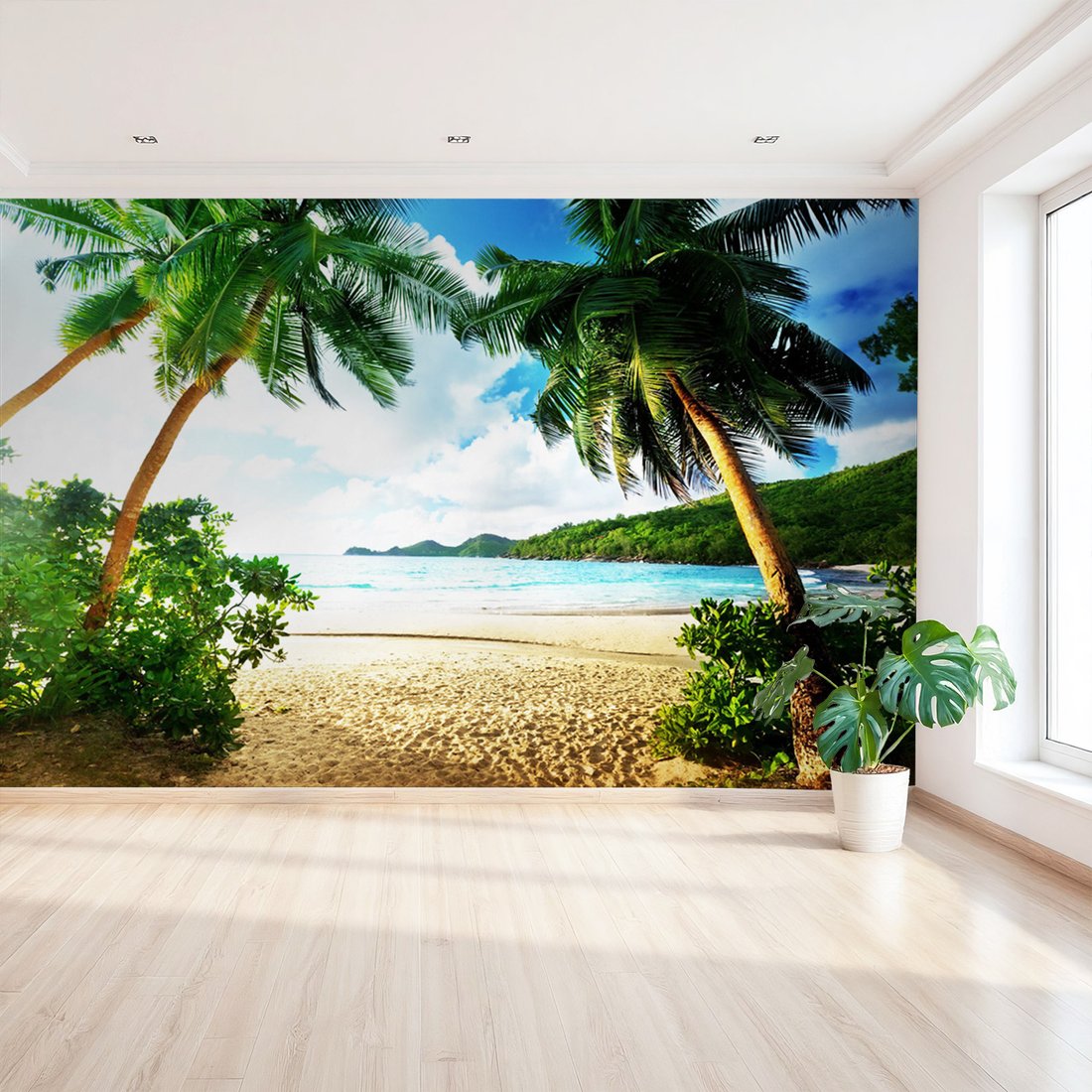 Fototapeta - plaża, palmy, morze