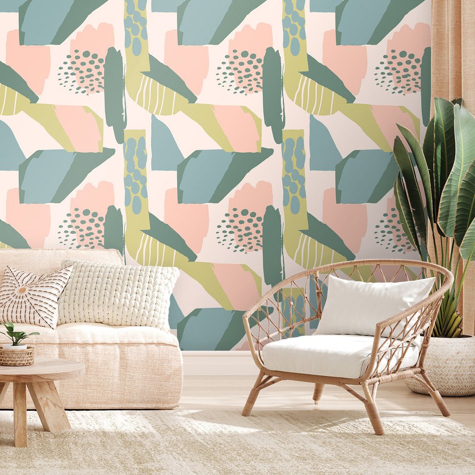 Tapeta - abstrakcja, plamy, kształty