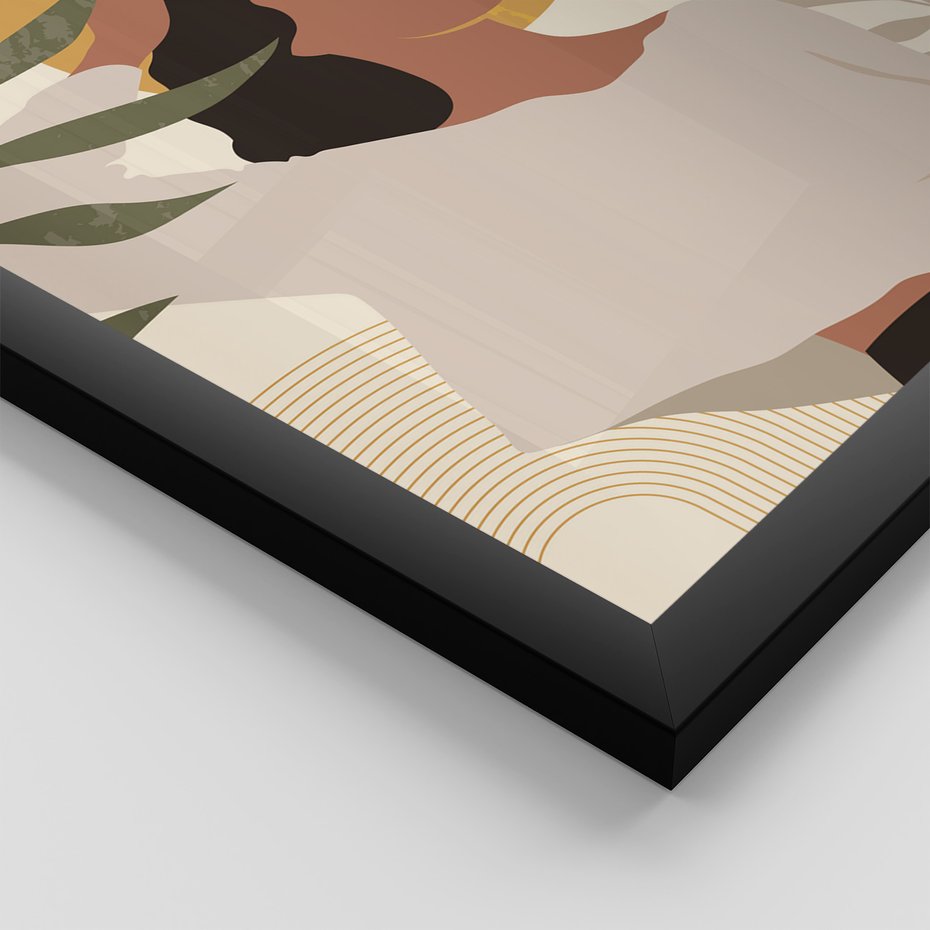 Zestaw obrazy w ramie, plakaty - kobiety, abstrakcja, boho - rama czarna