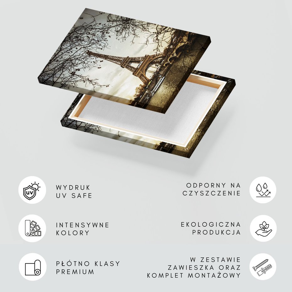 Obraz na płótnie - Paryż, Wieża Eiffla, Sekwana